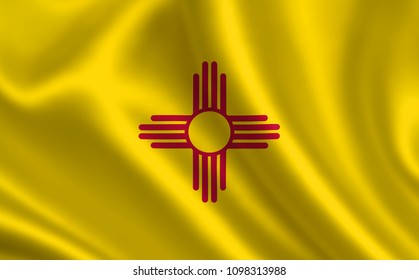 Flag Of The U.S. State Of New Mexico. A Series Of 