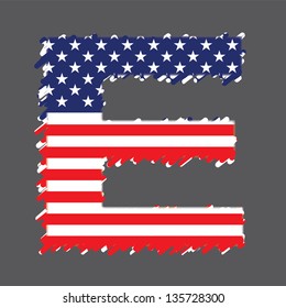 Flag of USA alphabet - E