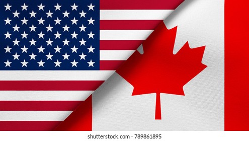 Flag of USA and Canada
