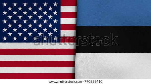 Flag of USA and\
Estonia\
