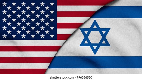Flag Of USA And Israel
