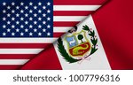 Flag of USA and Peru
