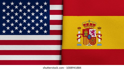 Flag Usa Spain Stock Illustration 1008941884 