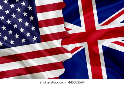 Flag Of USA And Flag Of UK