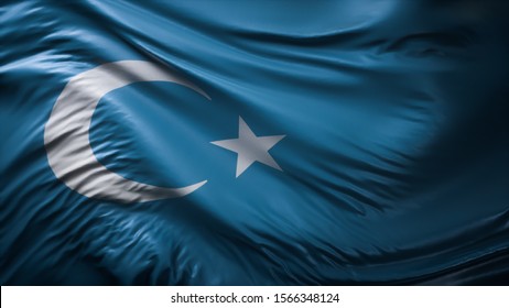 Flag Of The Uyghur Background - 3D Rendering