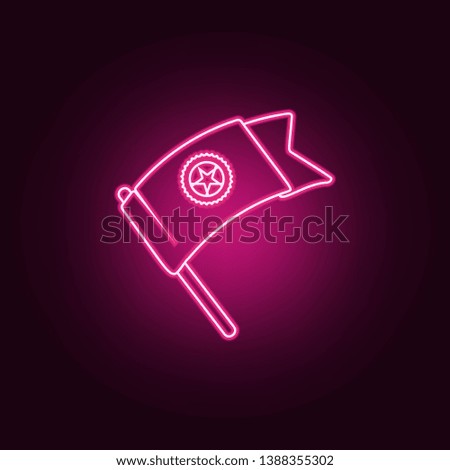 flag of victory with a star icon. Elements of Sucsess and awards in neon style icons. Simple icon for websites, web design, mobile app, info graphics