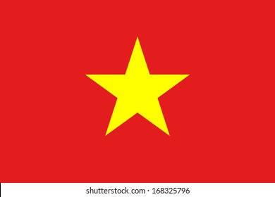 Flag of Vietnam. Accurate dimensions, elements proportions and colors. 
