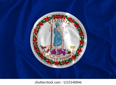 Flag Of Virginia Background, The Old Dominion, 3D Illustration