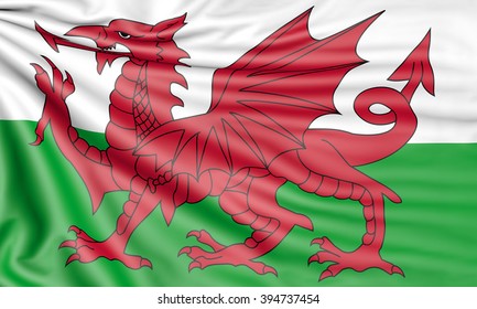 Welsh Flag Silk Stock Photo (Edit Now) 1144736294