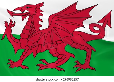 Flag Wales 3d Render Welsh Flag Stock Illustration 296988257