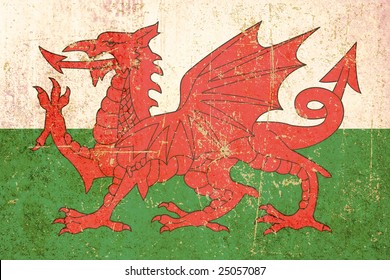 Flag Of Wales Grunge