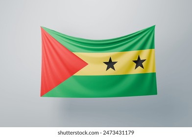 São Tomé and Príncipe Flag Waving Proudly. 3D Flag Banner Illustration image. - Powered by Shutterstock