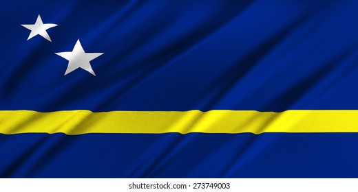 Flag of CuraÃ?Â?Ã?Â§ao waving in the wind