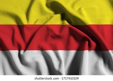 Flag Of Münster Westfalen, Germany, With Waving Fabric Texture