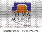 flag of Yuma County, Arizona painted on brick wall