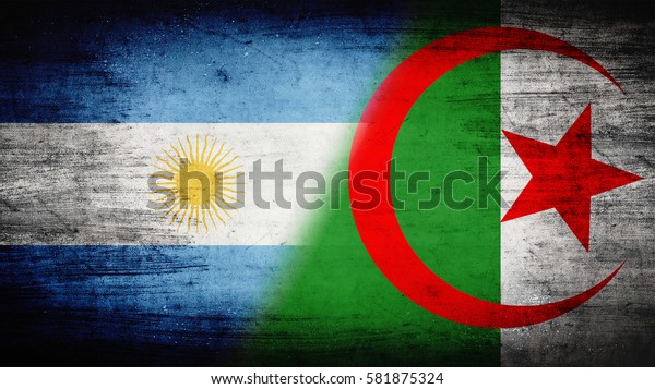 Flags of\
Algeria and Argentina divided\
diagonally