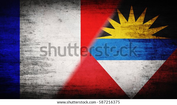 Flags of\
Argentina and Antigua divided\
diagonally