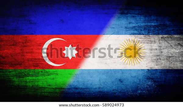 Flags of\
Azerbaijan and Argentina divided\
diagonally