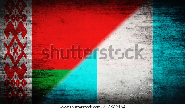 Flags of\
Belarus and Guatemala divided\
diagonally