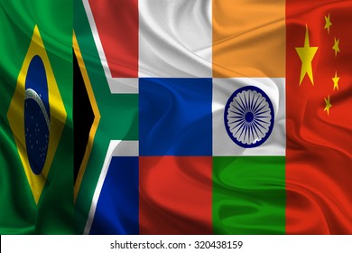 Flags Brics Countries Waving Together Stock Illustration 320438159 ...