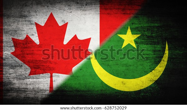 Flags of\
Canada and Mauritania divided\
diagonally