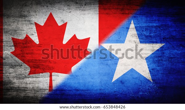 Flags of Canada\
and Somalia divided\
diagonally