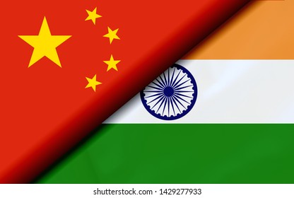 India China Flag Illustration Design Over Stock Vector (Royalty Free ...