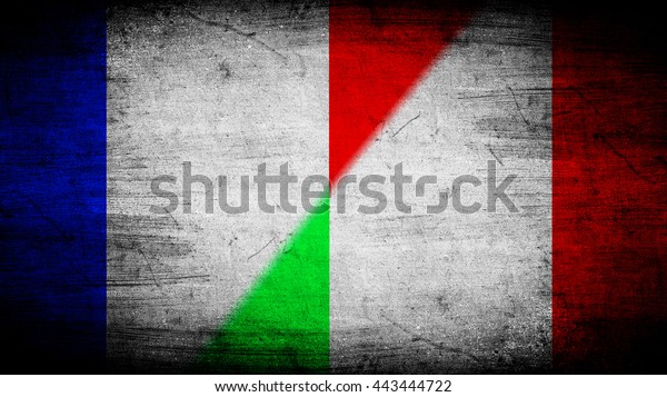 Flags of France
and Italy divided
diagonally