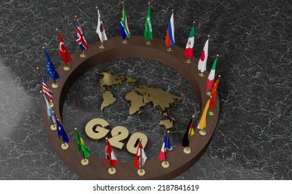 Flags G20 Membership Concept G20 Summit Stock Illustration 2187841619 