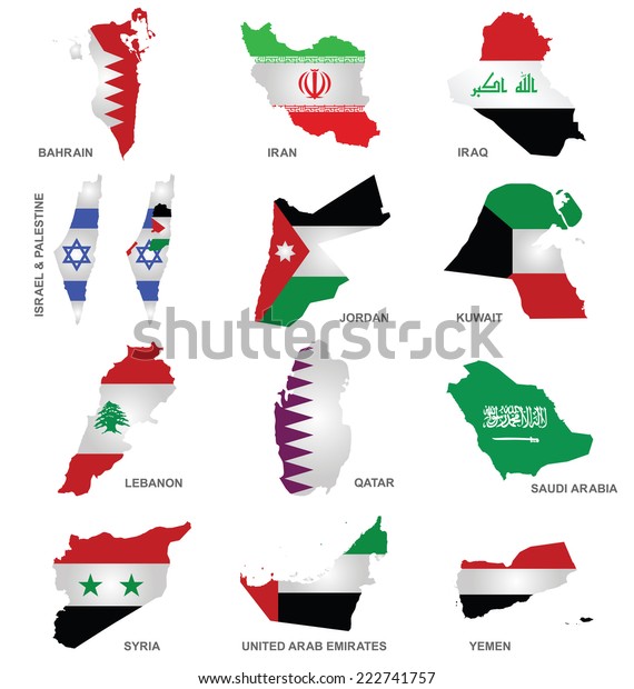 Flags Gulf Sates Overlaid On Outline Stock Illustration 222741757 ...