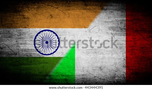 Flags of India and\
Italy divided\
diagonally