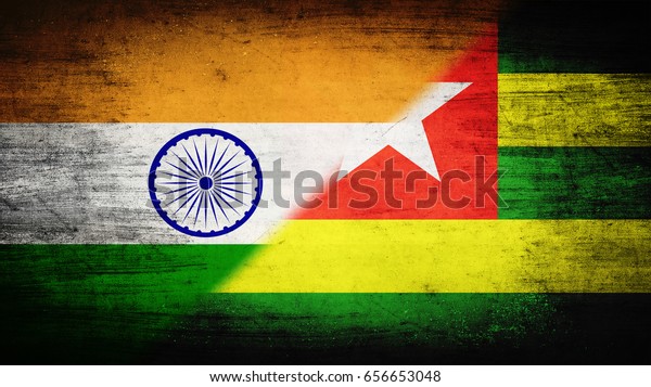 Flags of India and\
Togo divided\
diagonally