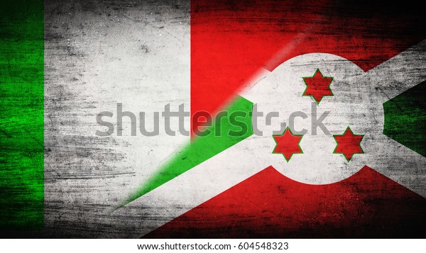 Flags of Italy\
and Burundi divided\
diagonally