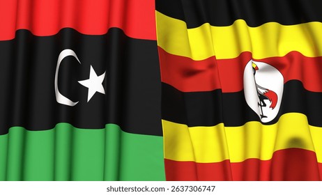 Flags of LIBYA and UGANDA