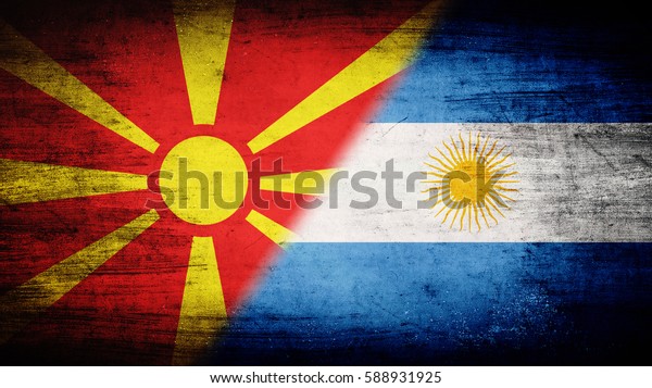 Flags of\
Macedonia and Argentina divided\
diagonally
