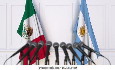 Flags Mexico Argentina International Meeting Conference Stock ...