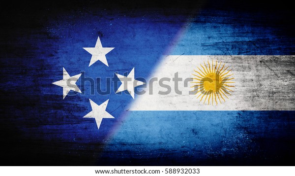 Flags of\
Micronesia and Argentina divided\
diagonally