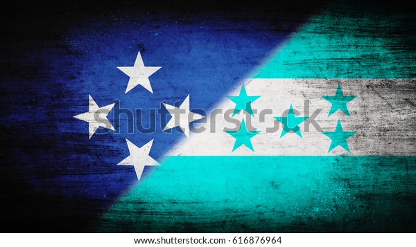 Flags of\
Micronesia and Honduras divided\
diagonally