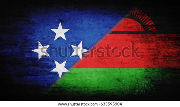 Flags of\
Micronesia and Malawi divided\
diagonally