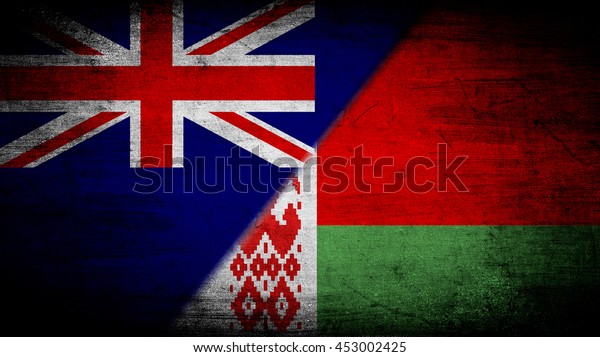 Flags of\
New Zealand and Belarus divided\
diagonally