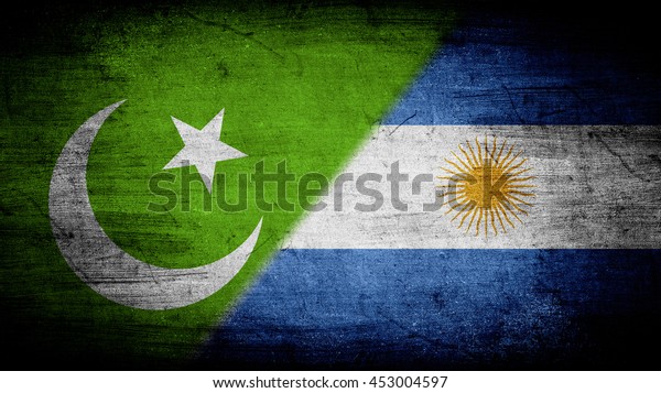 Flags of\
Pakistan and Argentina divided\
diagonally