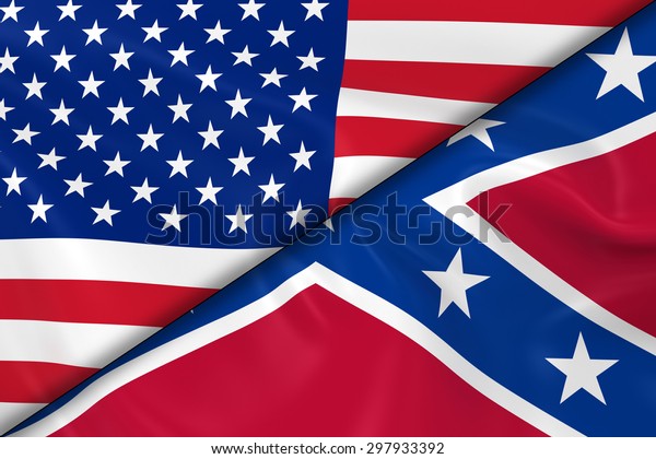Flags United States America Confederacy Divided Stock Illustration ...
