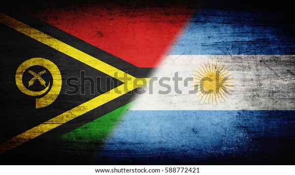 Flags of\
Vanuatu and Argentina divided\
diagonally