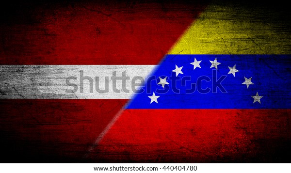 Flags of\
Venezuela and Latvia divided\
diagonally