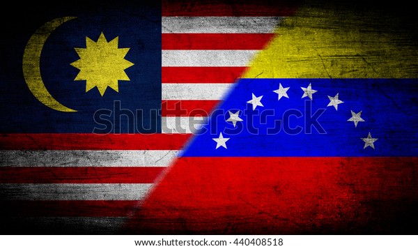 Flags of\
Venezuela and Malaysia divided\
diagonally