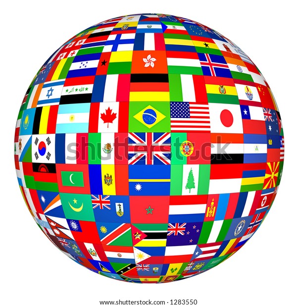 世界の国旗を地球形式で表します のイラスト素材 1283550