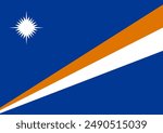 Flags of the world for school, Country Marshall Islands or Republic of the Marshall Islands, Flag of The Marshall Islands.