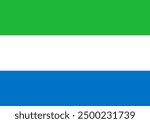 Flags of the world for school, Flag of  Sierra Leone or Republic of Sierra Leone.