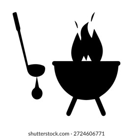 Flame grilling vector illustrations representing fire, heat and barbecue cooking concept. Ideal for restaurant logos, BBQ menus, food branding, grill icons, posters, packaging and outdoor cooking designs.