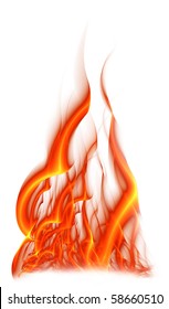 Flame isolated on a white background
